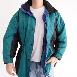 Vintage SJB Sport Green Ski Jacket Size  Large